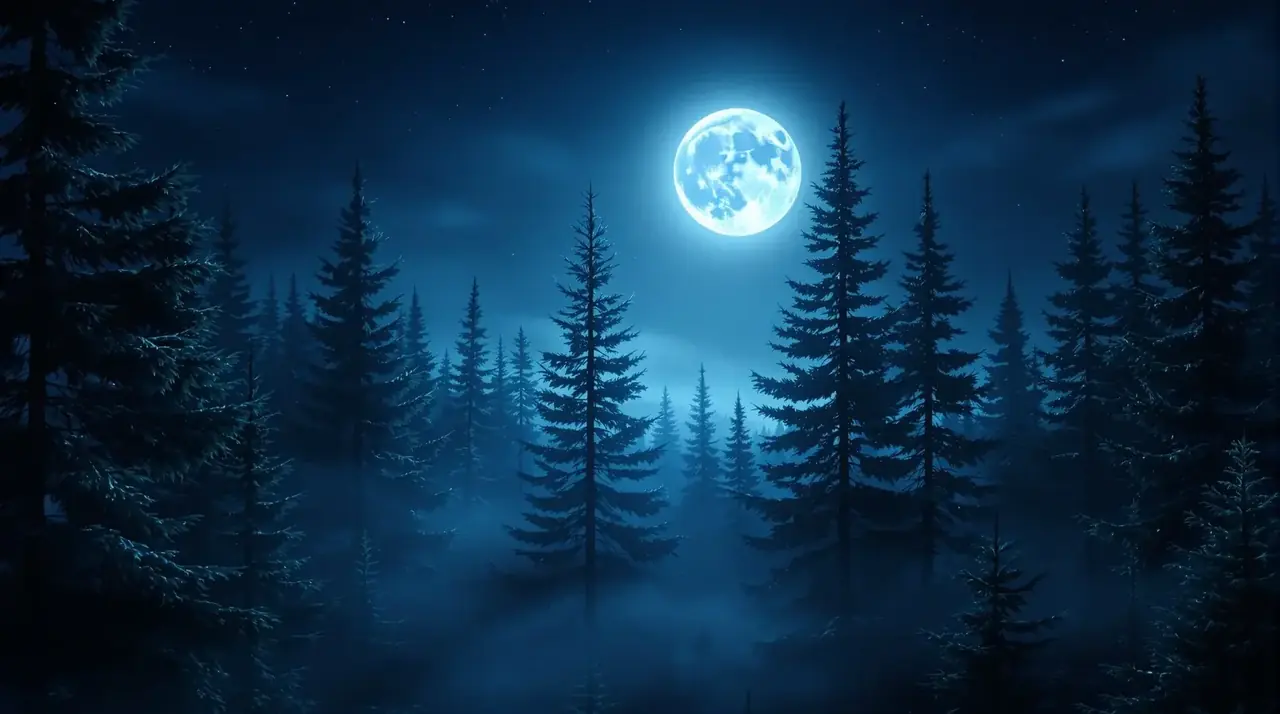 日韩免费高清视频 月夜杉林主题背景
